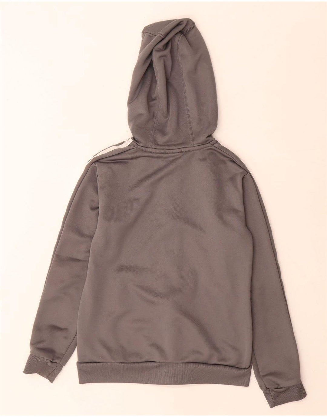 Adidas drenge grafisk hættetrøje med lynlås 9-10 år grå polyester
