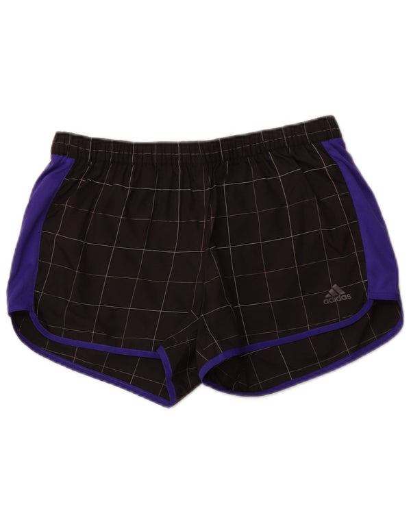 ADIDAS sportsshorts til kvinder UK 10 Small Black Check