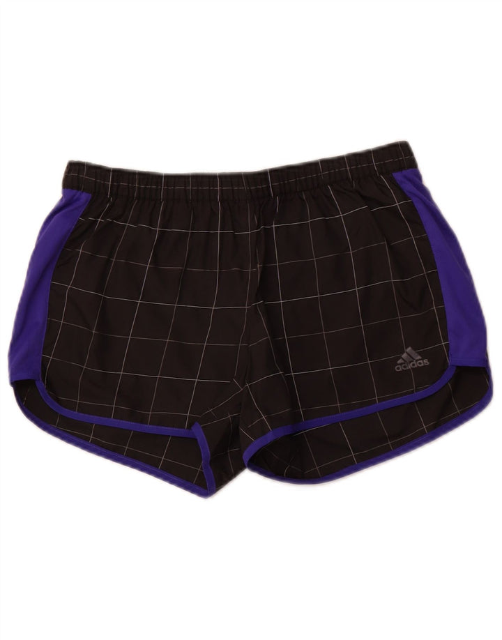 ADIDAS sportsshorts til kvinder UK 10 Small Black Check