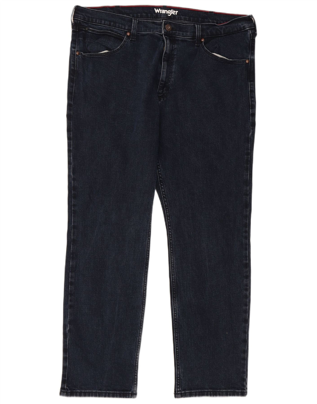 Wrangler Herre Regular Straight Jeans W38 L30 Marineblå Bomuld