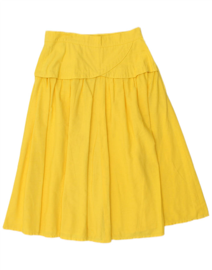 VINTAGE Womens A-Line Skirt EU 36 Small W26 Yellow
