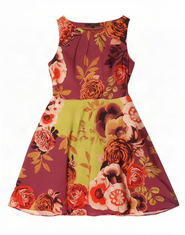 Coast Womens Sleeveless A-Line Dress UK 8 Small Multicoloured Floral