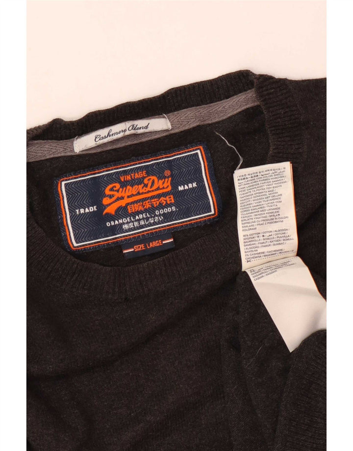 Superdry Sweater med rund hals til mænd Stor brun bomuld