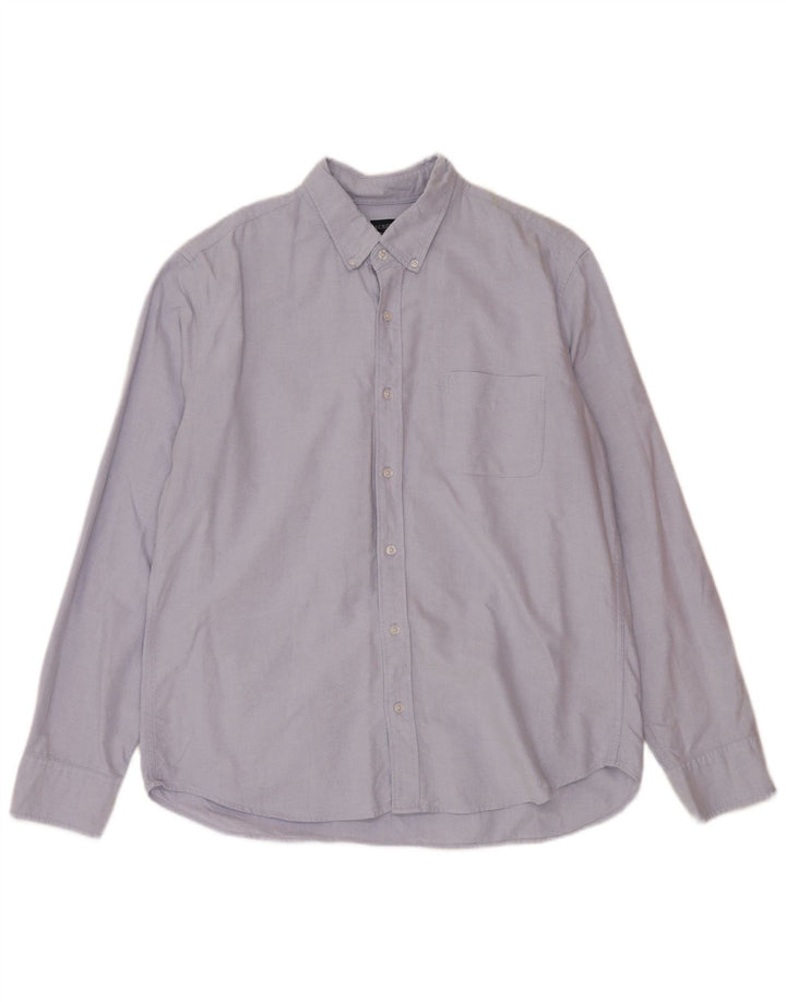 J. CREW Mens Flex Shirt Size 17 1/2 XL Blue Cotton