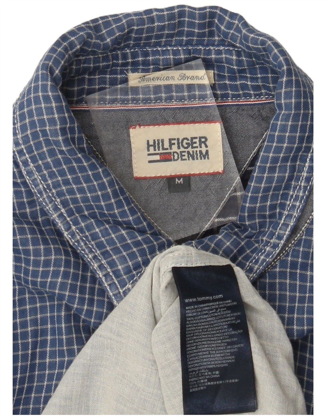 TOMMY HILFIGER Flannelskjorte til mænd mellemblå ternet bomuld
