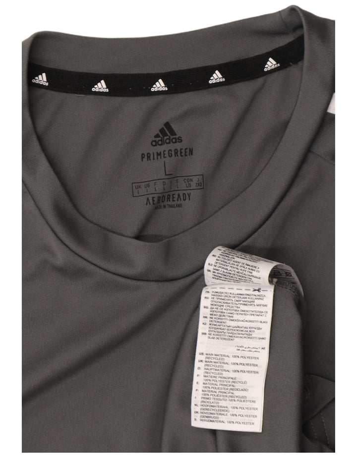 Adidas Herre Aeroready T-Shirt Top Stor Grå Polyester
