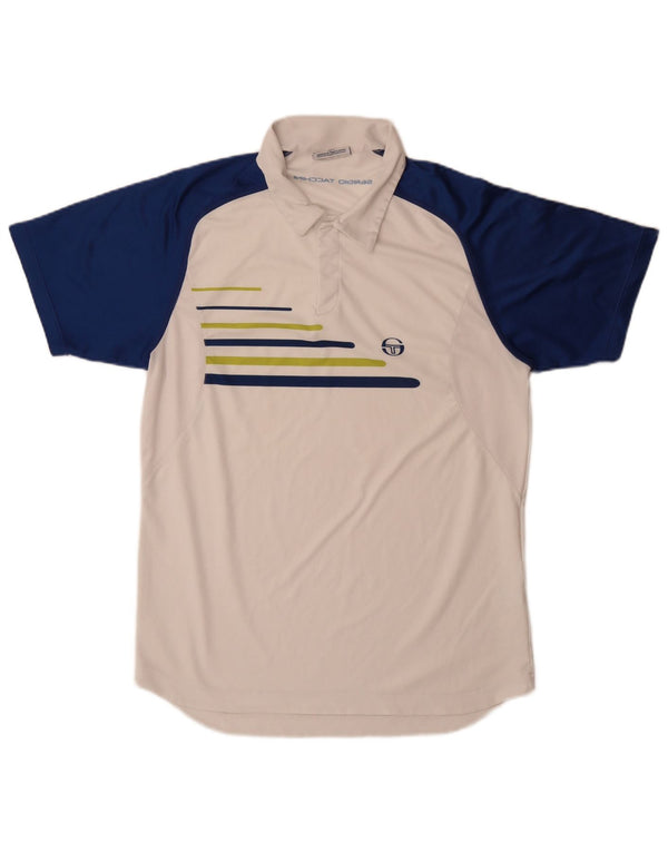 Sergio Tacchini Poloskjorte til mænd Stor hvid Colourblock Polyester