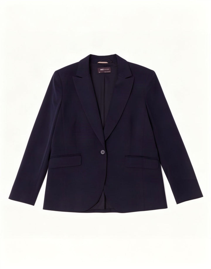 Marks & Spencer Dame 1-knaps blazerjakke UK 20 2XL Navyblå polyester