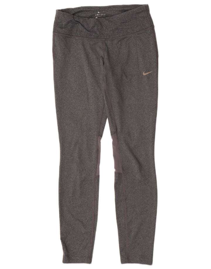 Nike Dame Dri Fit Leggings UK 10 Small Grå Polyester