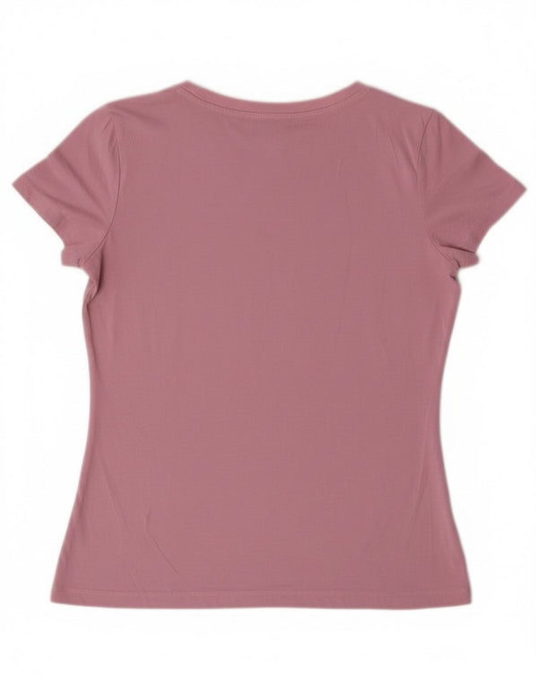 Guess kortærmet grafisk T-shirt top til kvinder UK 8 Small Pink Logo