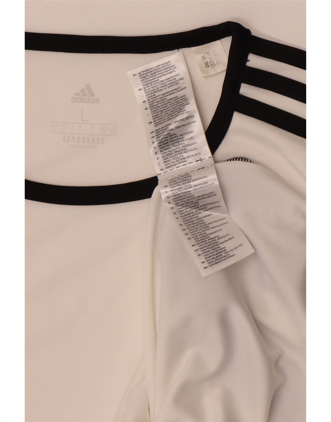 Adidas Herre Aeroready T-Shirt Top Stor hvid Colourblock Polyester