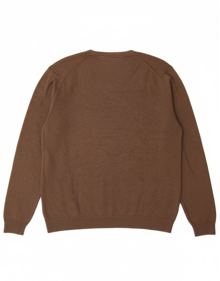 Angelo Litrico Herre V-hals sweater XL brun bomuld