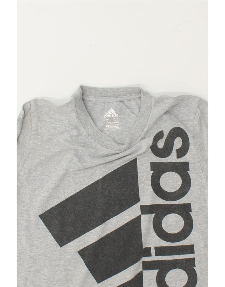 ADIDAS Boys Graphic T-Shirt Top 10-11 Years Medium  Grey Cotton Vintage Adidas and Second-Hand Adidas from Messina Hembry 