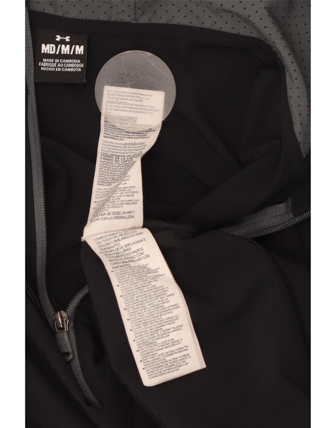 UNDER ARMOUR Træningsdragt med hætte til mænd Topjakke Medium Sort Colourblock