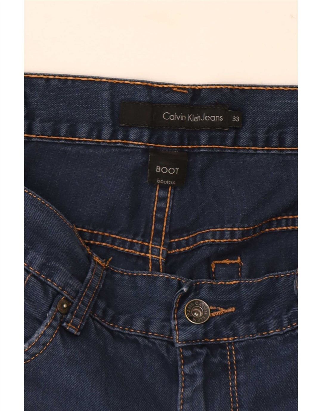 Calvin Klein Herre Bootcut Jeans W33 L30 Marineblå Bomuld
