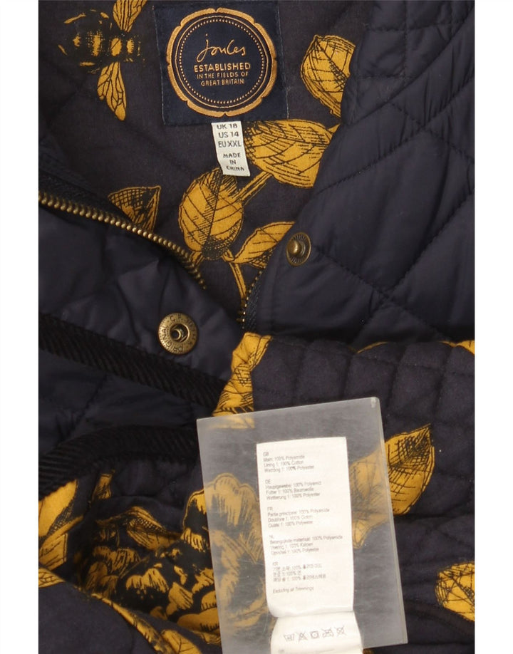 Joules Quiltet jakke til kvinder UK 18 XL Marineblå polyamid