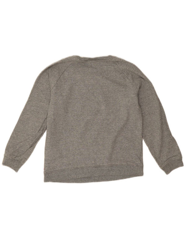 Levi's Dame Grafisk Oversized Sweatshirt Jumper UK 10 Lille Grå Bomuld