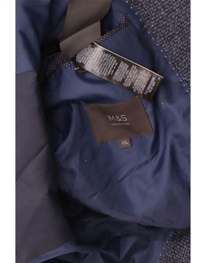 Marks & Spencer Herre Overfrakke UK 44 2XL Navy Blue Polyester