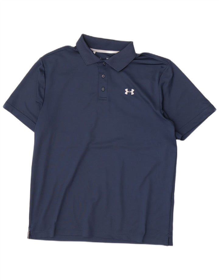 Under Armour Herre Heat Gear Polo Shirt Large Navy Blue