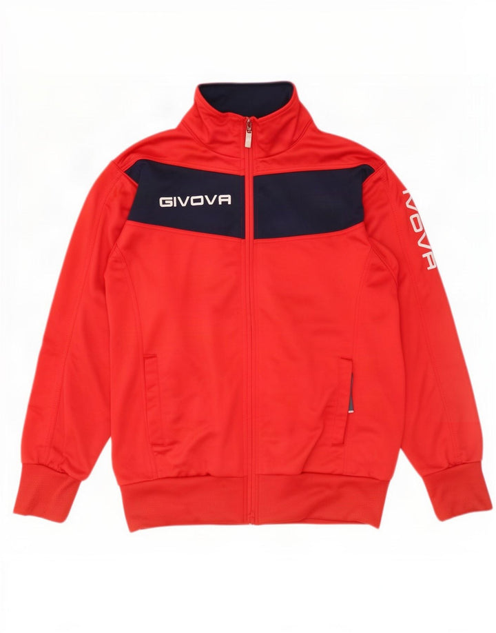 Givova Herre grafisk træningsdragt Topjakke Stor Rød Colourblock Polyester