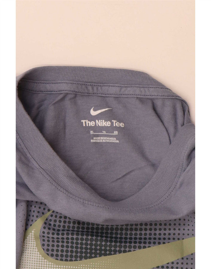 Nike grafisk T-shirt top til mænd XL marineblå bomuld