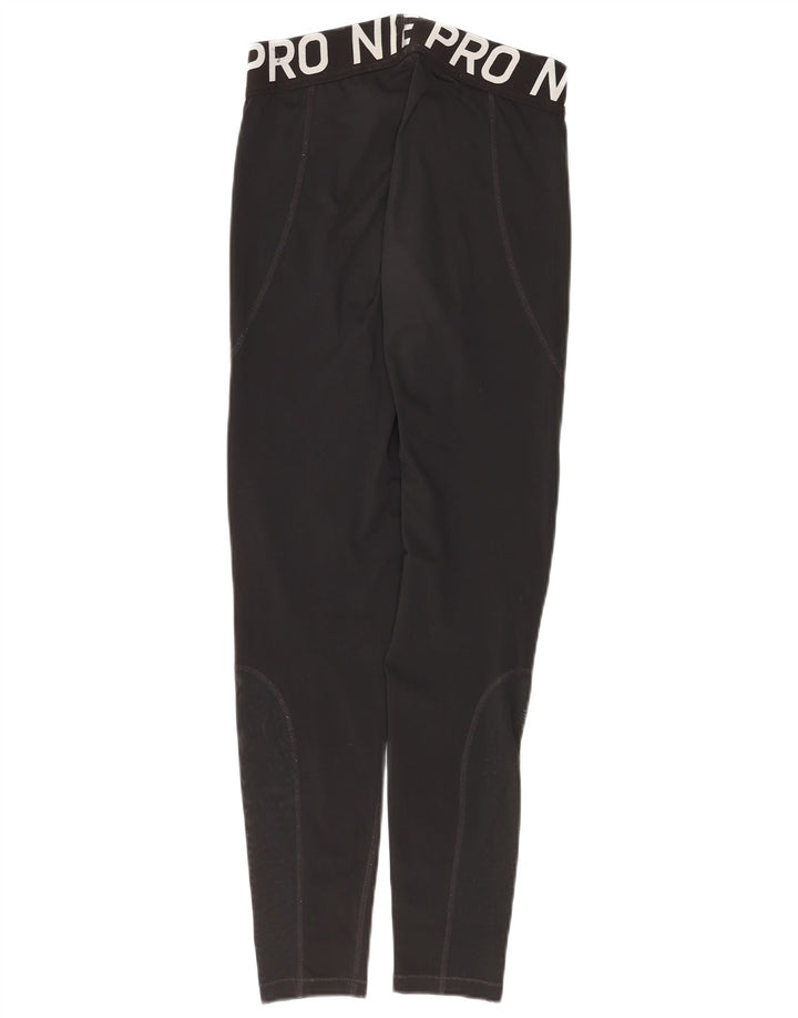 Nike Dame Dri Fit Grafiske Leggings UK 16 Large Black Polyester