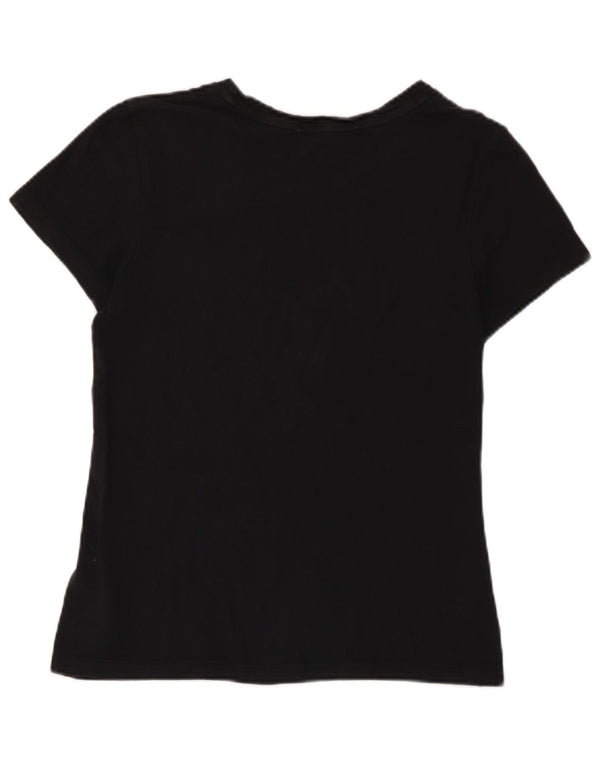 Calvin Klein Jeans Dame Grafisk T-Shirt Top UK 10 Small Black Bomuld