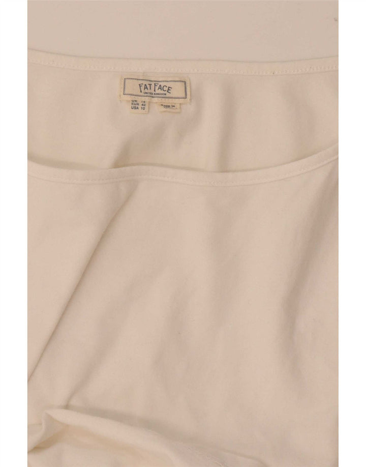 Fat Face Dame Cami Top UK 14 Stor Hvid Bomuld