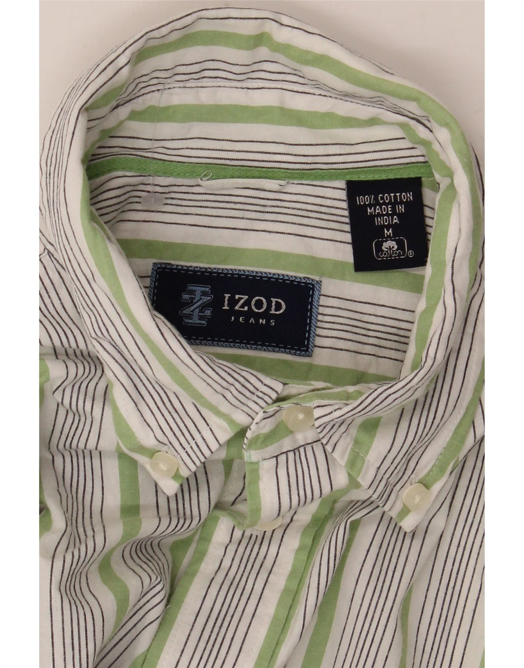 Izod Herreskjorte Medium hvid stribet bomuld