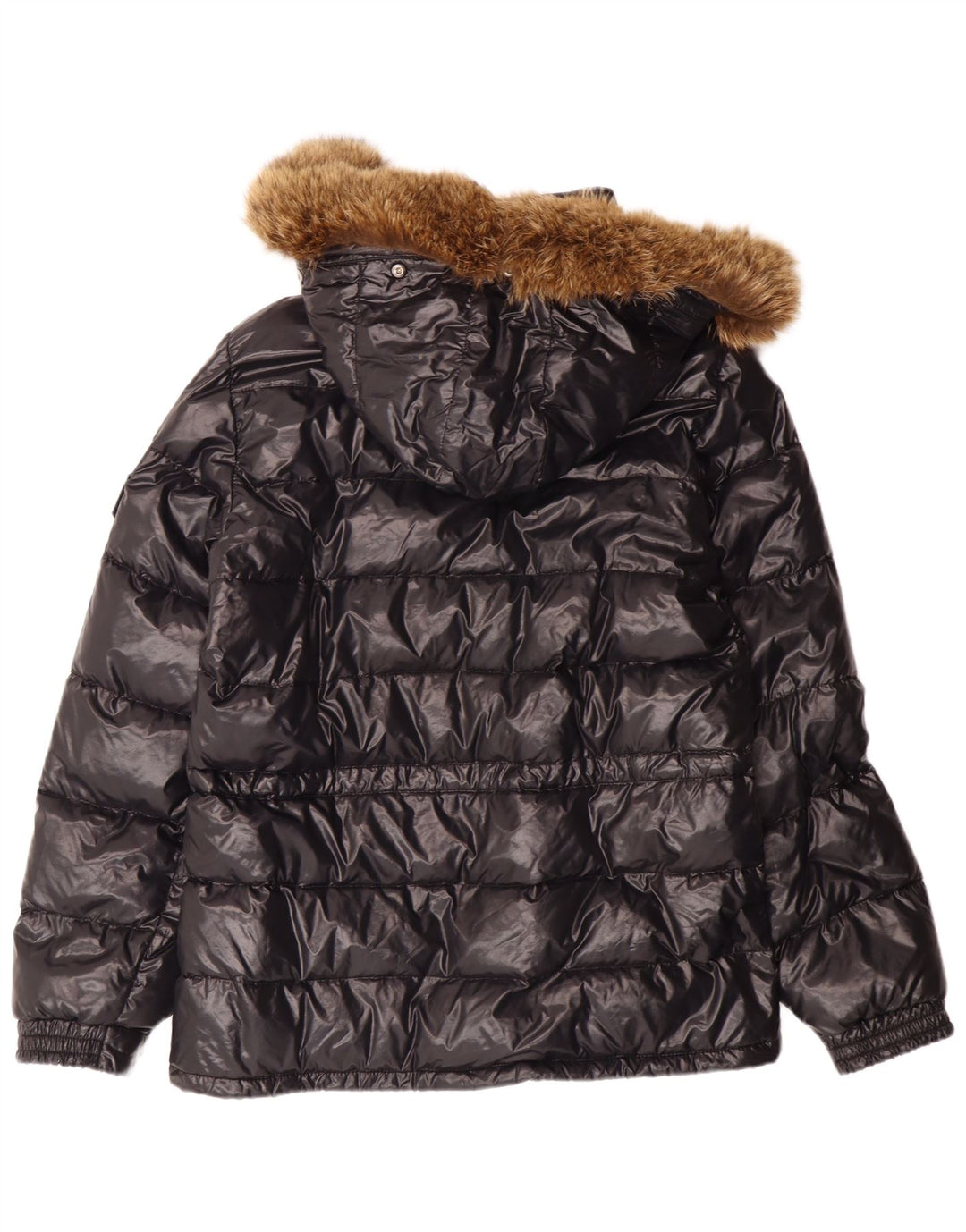 Moncler Dame Loose Fit Hooded Polstret Jakke Størrelse 1 Lille Sort Polyamid