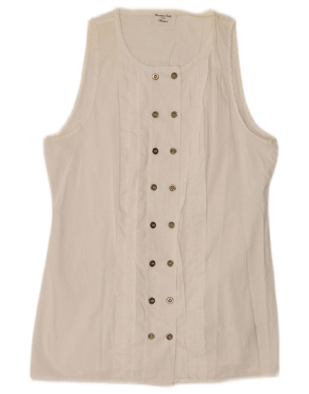 Massimo Dutti Dame Dobbeltradet bluse Top EU 34 2XS Off White Bomuld