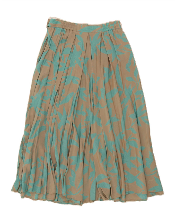 VERSE Womens Abstract Pattern Pleated Skirt IT 42 Medium W28 Grey Vintage Verse and Second-Hand Verse from Messina Hembry 