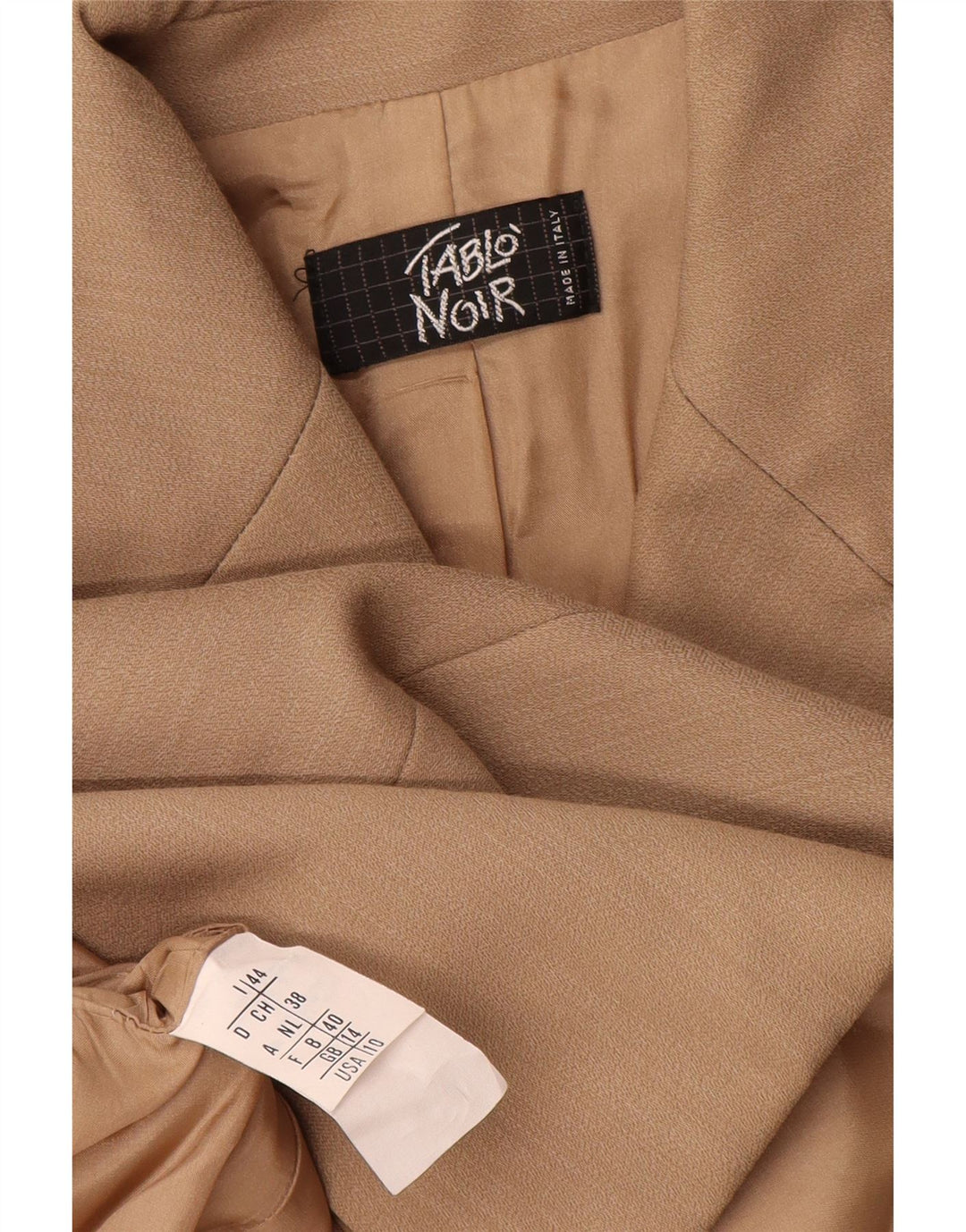 Vintage dame 4-knaps blazerjakke UK 14 Medium Beige Virgin Wool