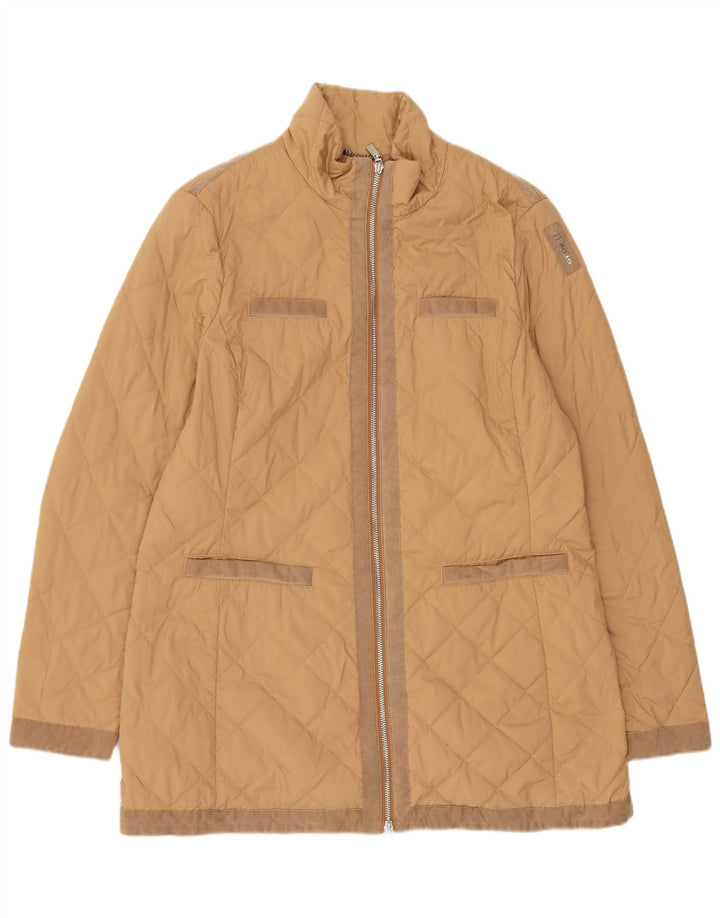 Geox Dame Oversized Quiltet Jakke UK 10 Small Beige Polyester