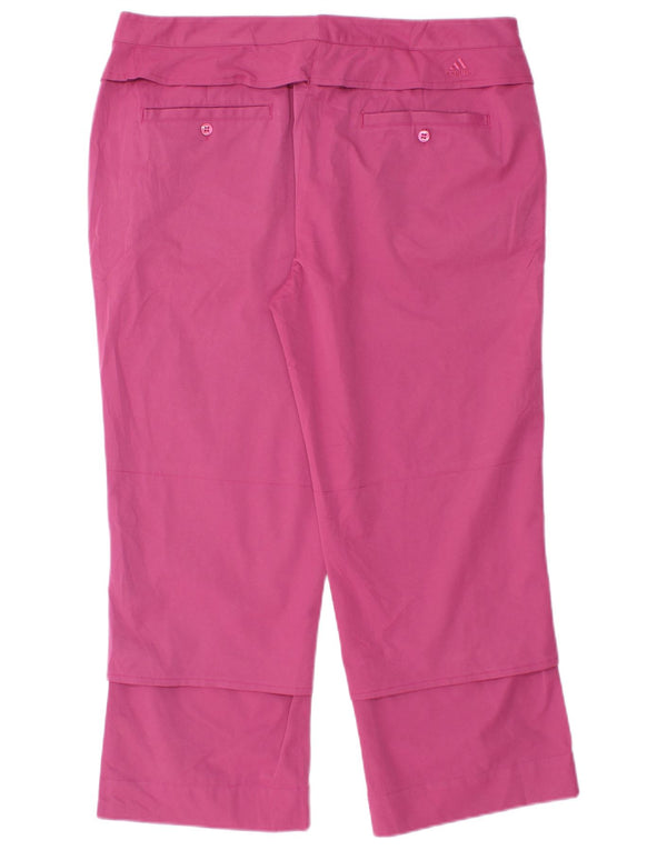 Adidas Dame Climacool Straight Cropped Trousers UK 14 Large W34 L23 Pink