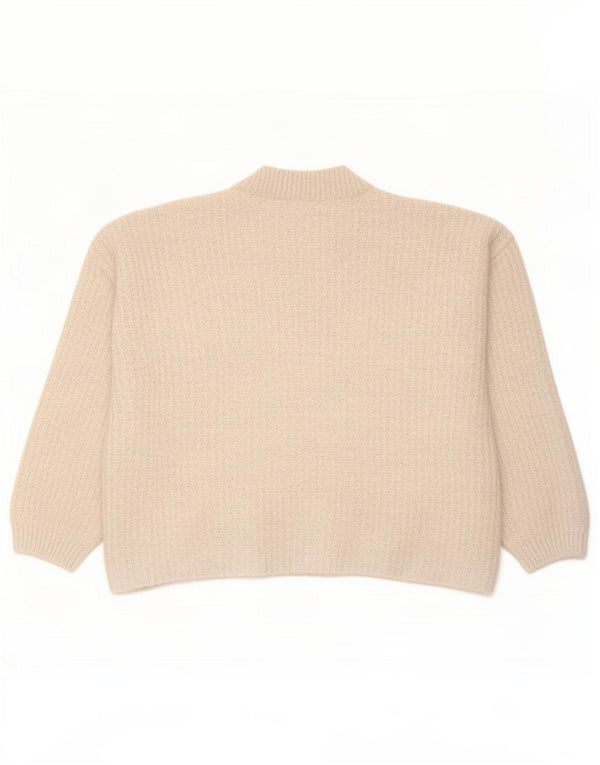Marks & Spencer Dame Crop Turtle Neck Jumper Sweater UK 14 Medium Beige