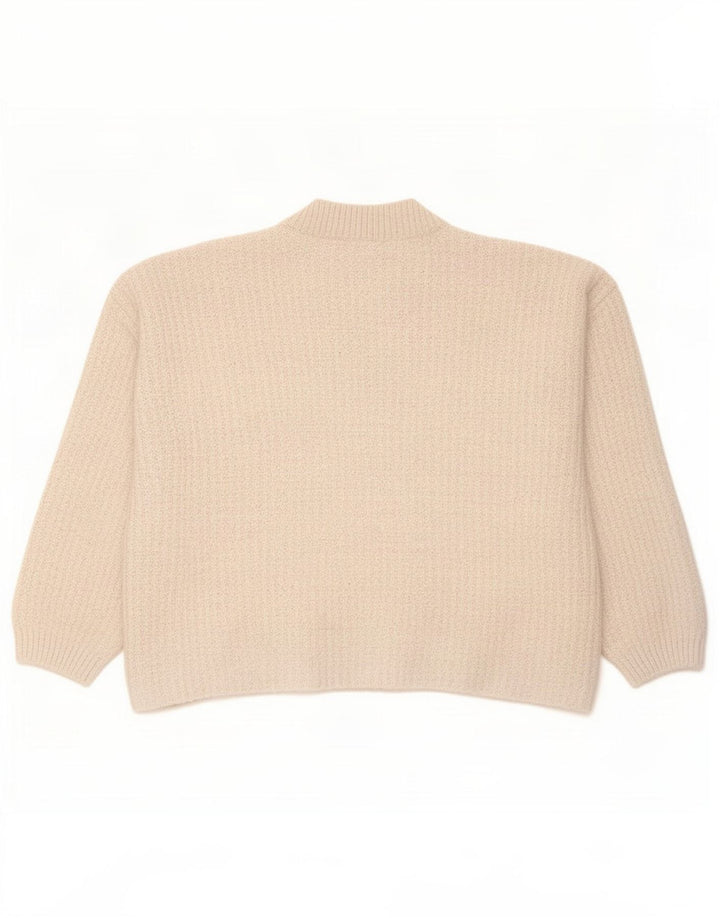 Marks & Spencer Dame Crop Turtle Neck Jumper Sweater UK 14 Medium Beige