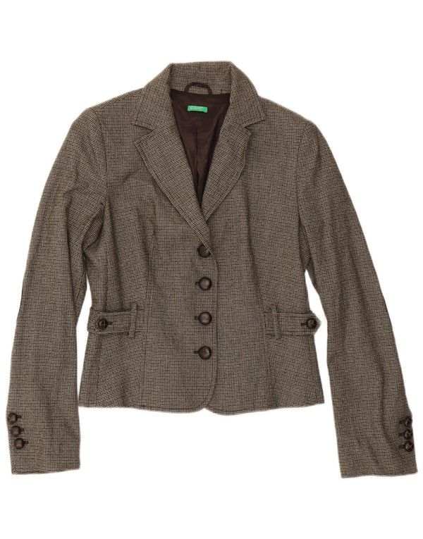 Benetton Dame 2-delt jakkesæt IT 44 Medium W32 L31 Grøn Houndstooth