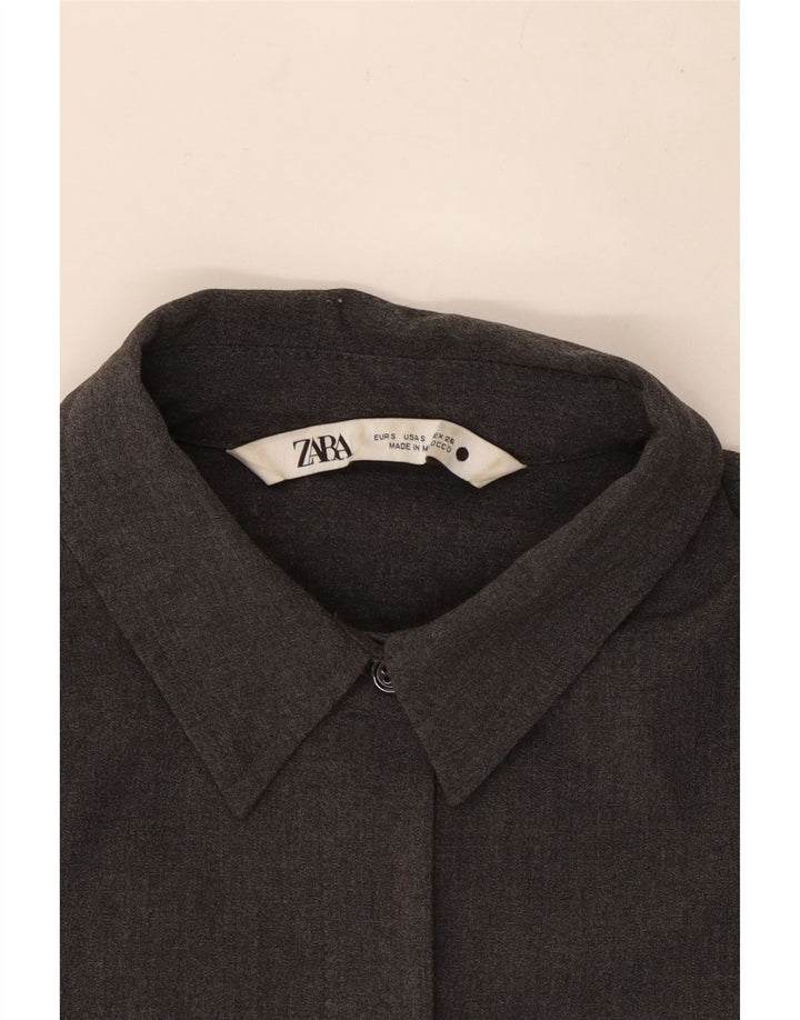 Zara Womens Loose Fit Shirt UK 10 Small Grå