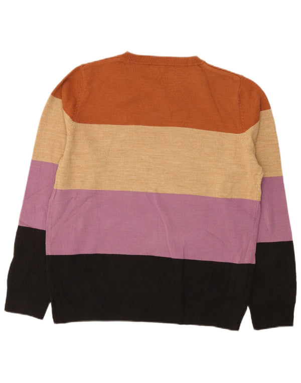 Marks & Spencer Dame Boat Neck Jumper Sweater UK 12 Medium Flerfarvet