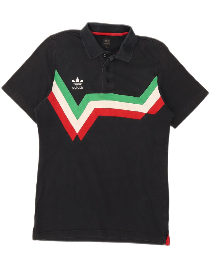 ADIDAS Poloshirt til mænd Lille sort Colourblock Bomuld