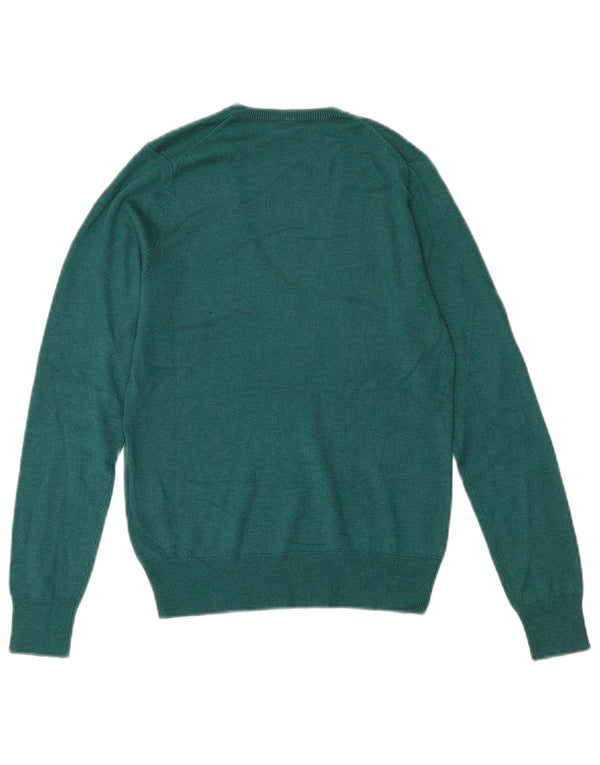 Benetton Dame V-hals sweater UK 6 XS Grøn viskose