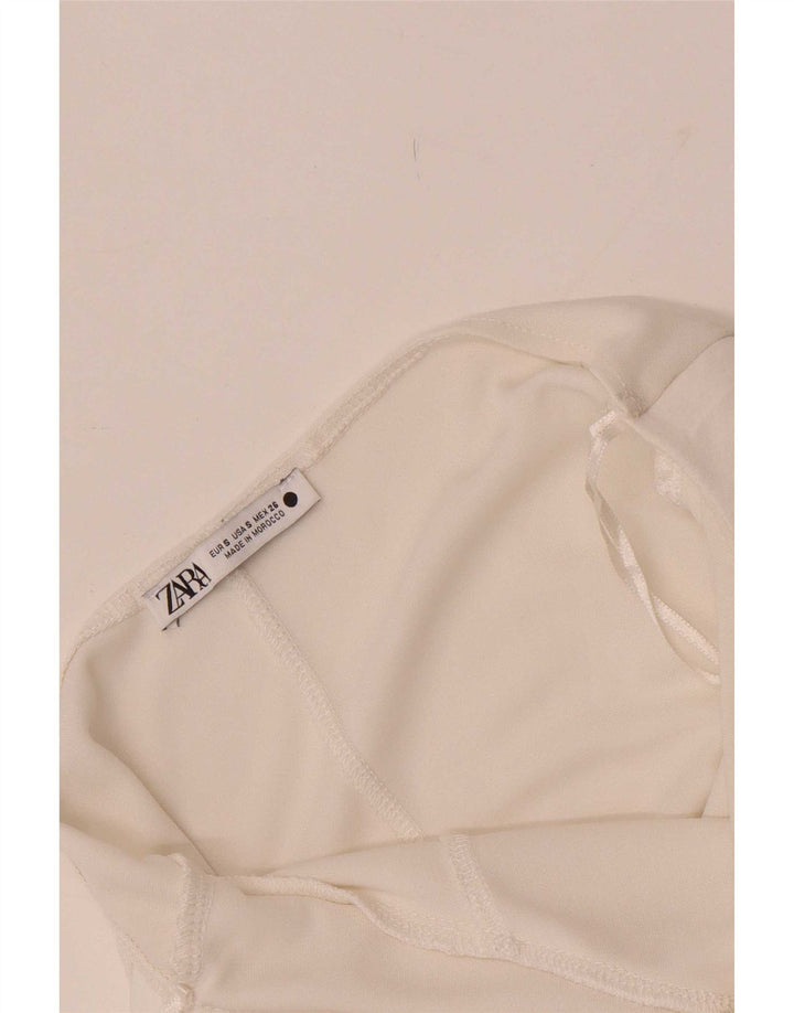 Zara Dame Ærmeløs Bodysuit UK 8 Small White