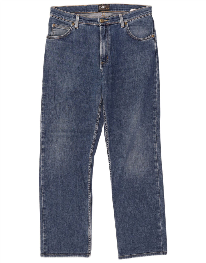 Lee Herre Brooklyn Straight Jeans W34 L28 Blå Bomuld