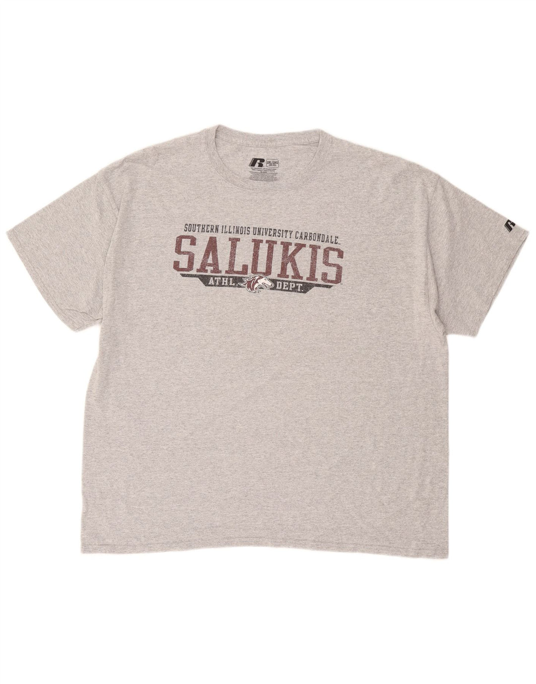RUSSELL ATHLETIC Herre Salukis Grafisk T-Shirt Top 2XL Grå Bomuld