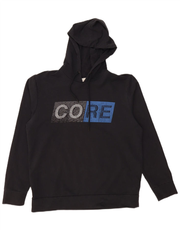 JACK & JONES Grafisk hættetrøje til mænd XL Sort bomuld