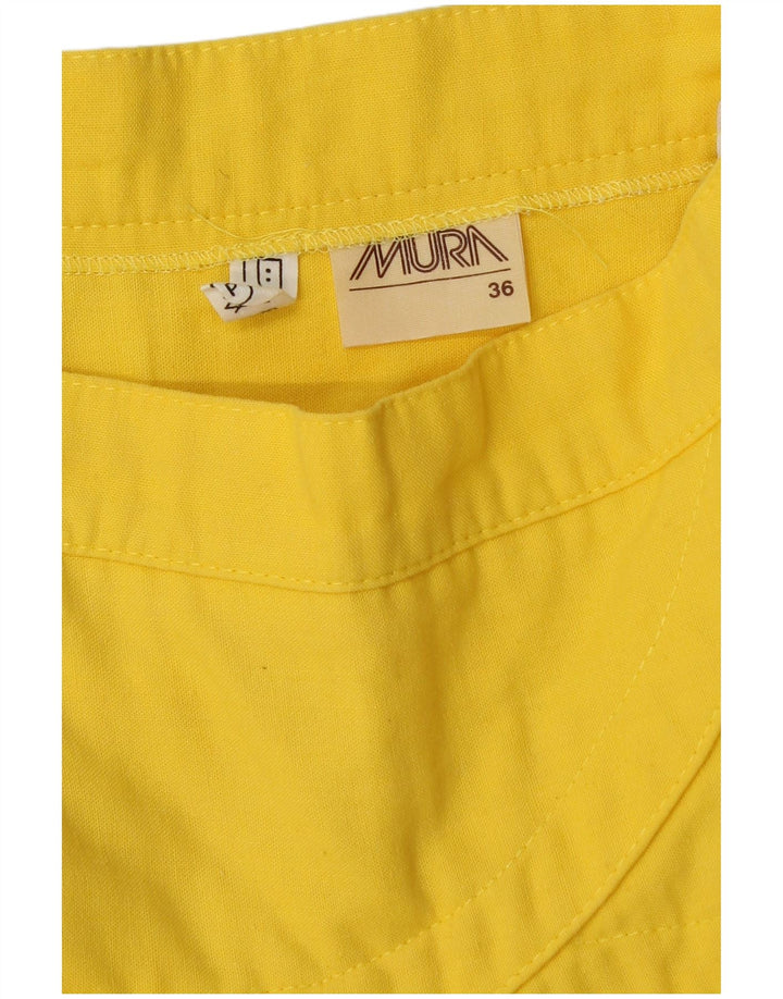 VINTAGE Womens A-Line Skirt EU 36 Small W26 Yellow