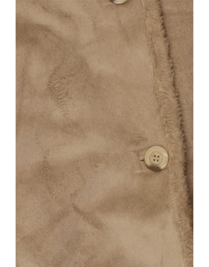 David Barry Sherpajakke til kvinder UK 16 Stor Beige Polyester