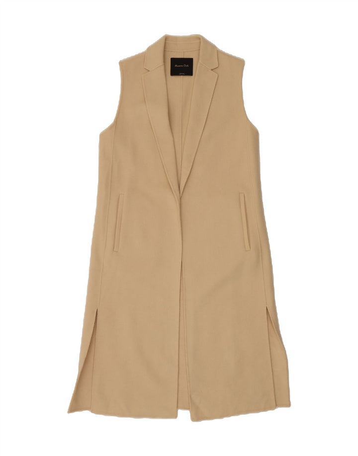 MASSIMO DUTTI Womens Longline Cardigan Sweater UK 12 Medium Beige Vintage Massimo Dutti and Second-Hand Massimo Dutti from Messina Hembry 