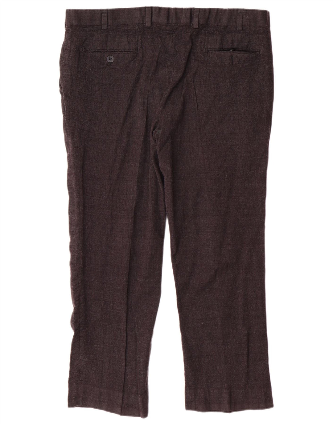 MARKS & SPENCER Herre Autograph Straight Cropped Trousers W40 L26 Sort